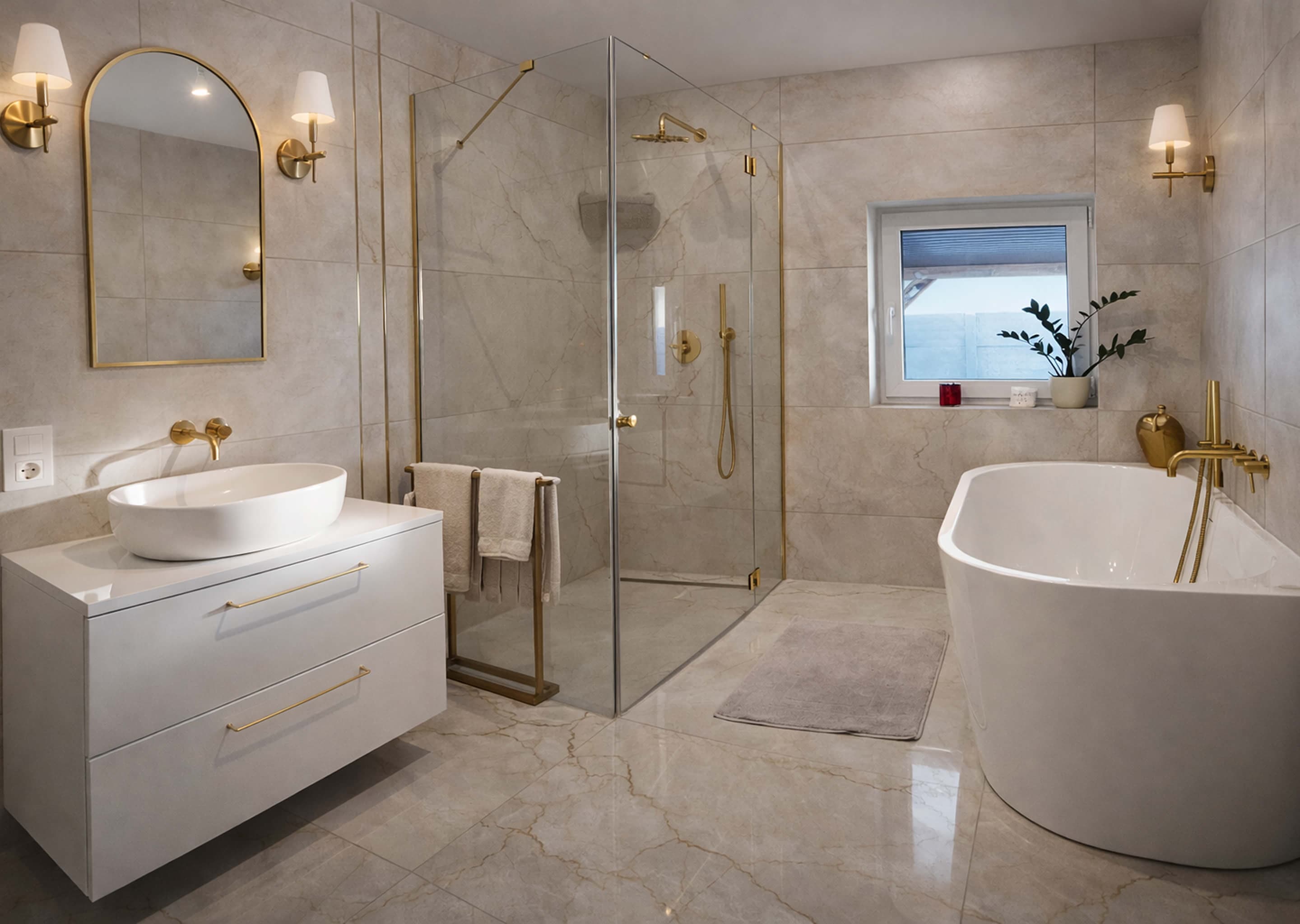 Nowoczesna łazienka po wykończeniu – przykład jakości wykonania